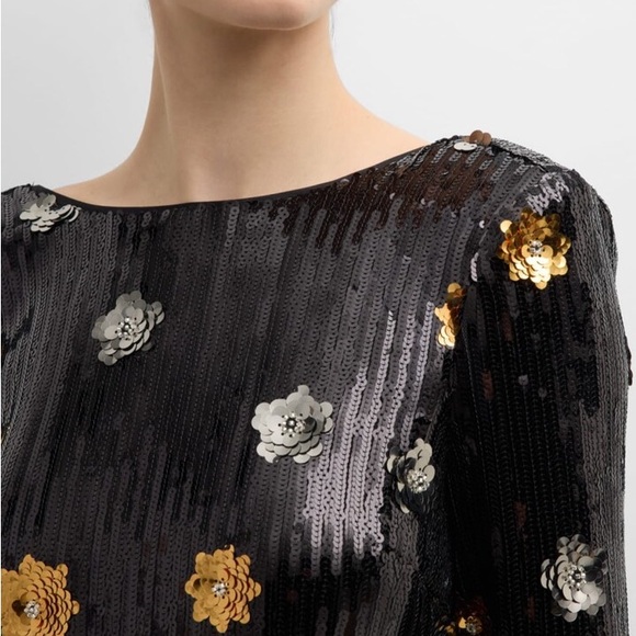 Milly Selene Bateau-Neck 3D Floral Sequin Mini Dress
size 12 NWT - Picture 3 of 5